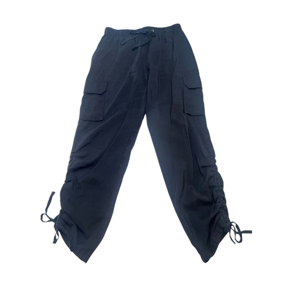Sofia Jeans Women's Elastic Waist Drawstring Luxe Cargo Pants Black XS